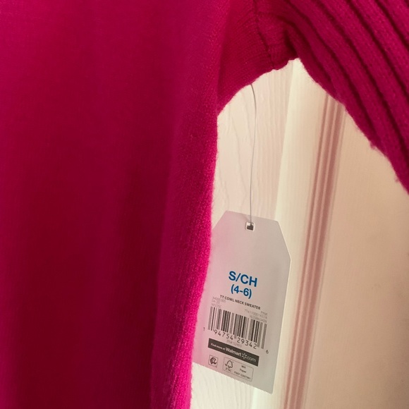 Time And Tru Women’s Pink Cowl Neck Sweater Size Small (4-6) - Picture 15 of 17